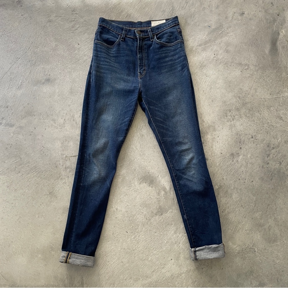 imogene + willie Elizabeth sz 28 Dark Blue High Rise Jeans unhemmed